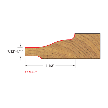 3"-1/2" Raised Panel Bit w / Backcutters