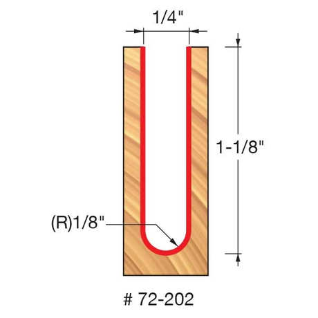 1/4" x 1-1/8" Up Cut Spiral Ball Nose