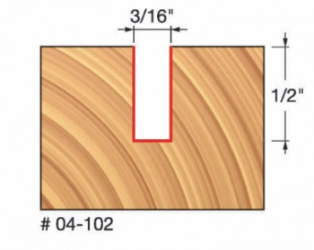 3/16" Double Flute Straight Bit