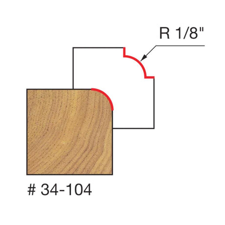 1/8" Radius Rounding Over Bit