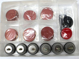 Box Sanding Set Pro Sander Kit, 6 x 47mm Heads w/ Interface Pads & 120 Abrasive Discs