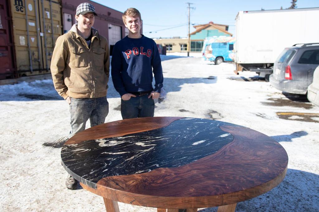 Walnut and Granite Table