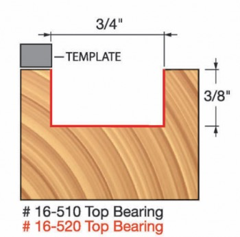 3/4" x 3/8" Mortising Bit, Top Bearing