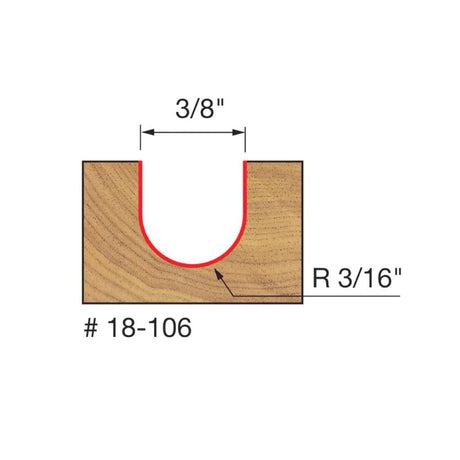 3/16" Radius Round Nose Bit