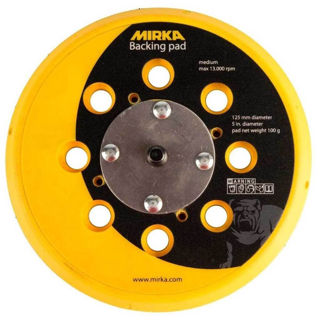 5” Multi‐Hole Grip‐Faced 130 gram Backing Pad for 6" Mirka Sanders