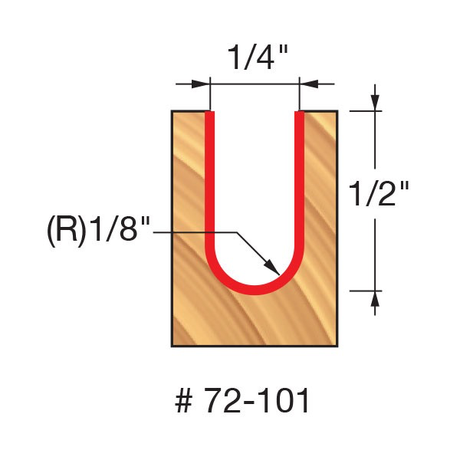 1/4" x 1/2" Up Cut Spiral Ball Nose