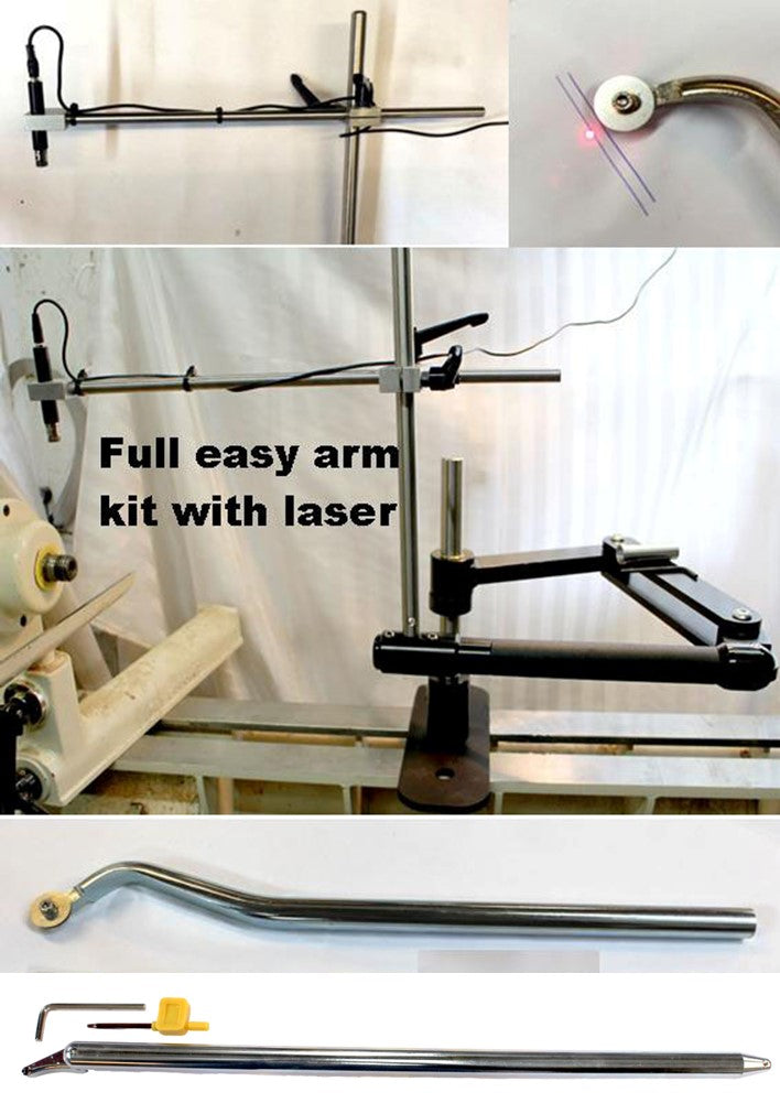 Complete Hollowing Rig Kit with Laser System and 19mm Straight and Swan Neck Heavy Duty Bars w 6mm Cutter and 25mm Scraper, Simon Hope
